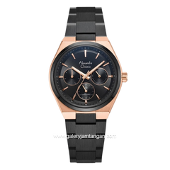 Jam Tangan Alexandre Christie AC 8697 BF BBRBA Sapphire Black Dial Black Stainless Steel Strap