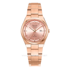 Alexandre Christie AC 8697 LD BRGPN Sapphire Pink Dial Rose Gold Stainless Steel Strap