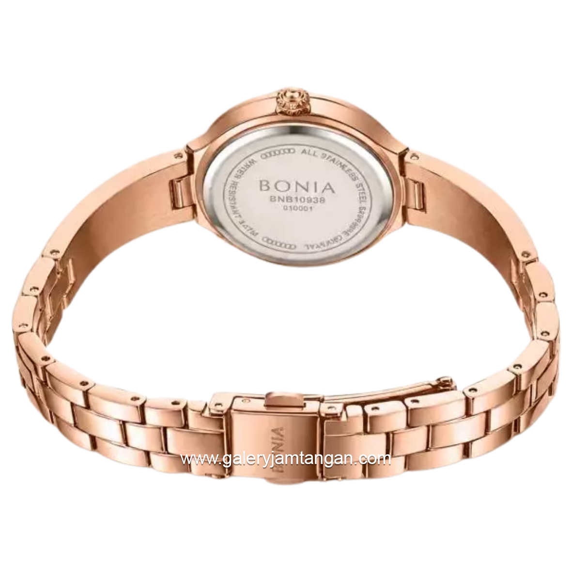 BONIA BNB10938-2517S Rose Gold Dial White Stainless Steel Strap