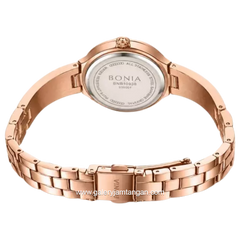 BONIA BNB10938-2567S Burgundy Rose Gold Dial Burgundy Stainless Steel Strap