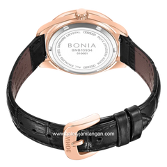 BONIA BNB10934-2592S Black Rose Gold Dial Green Leather Strap