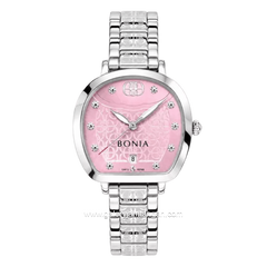BONIA BNB10765-2377 Silver Dial Pink Stainless Steel Strap
