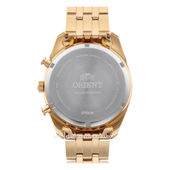 ORIENT CLASSIC RA-TX0301G10B SOLAR CHRONOGRAPH dial Gold Stainless Steel Strap