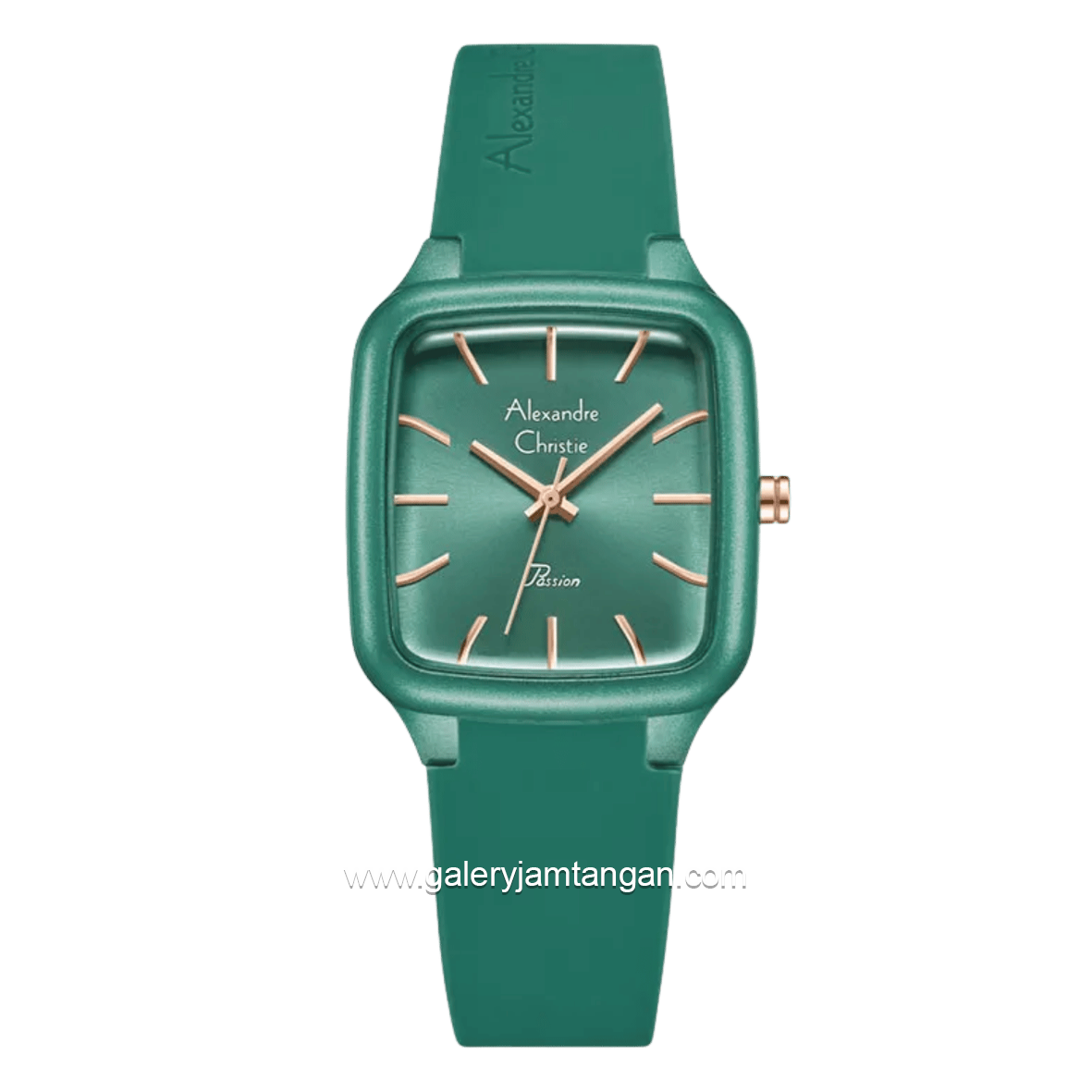 Alexandre Christie Passion AC 2A08 LH RRGDN Green Dial Green Rubber Strap