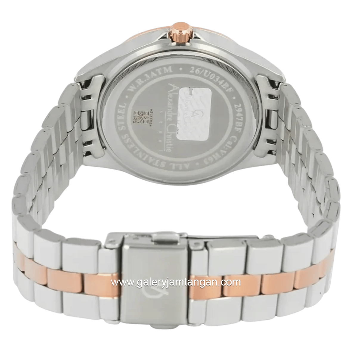 Alexandre Christie Multifunction AC 2947 BF BTRSL2 Silver Dial Dual Tone Stainless Steel Strap