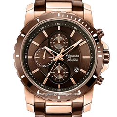 Alexandre Christie AC 6141 MCBROBO Brown Rosegold Chronograph Stainless Steel Strap