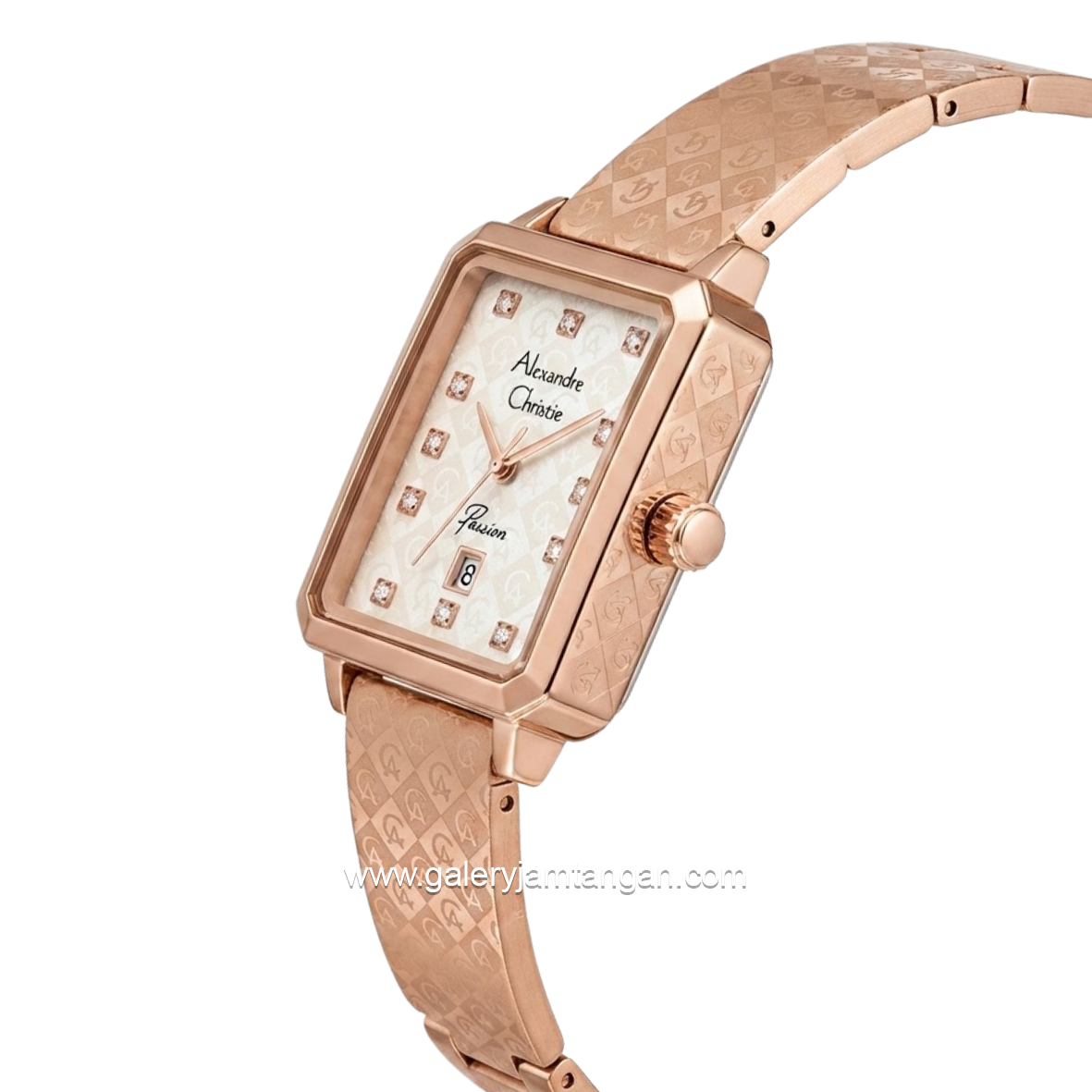 Alexandre Christie Passion AC 2C24 LD BRGSL Silver Dial Rose Gold Acetate Steel Strap
