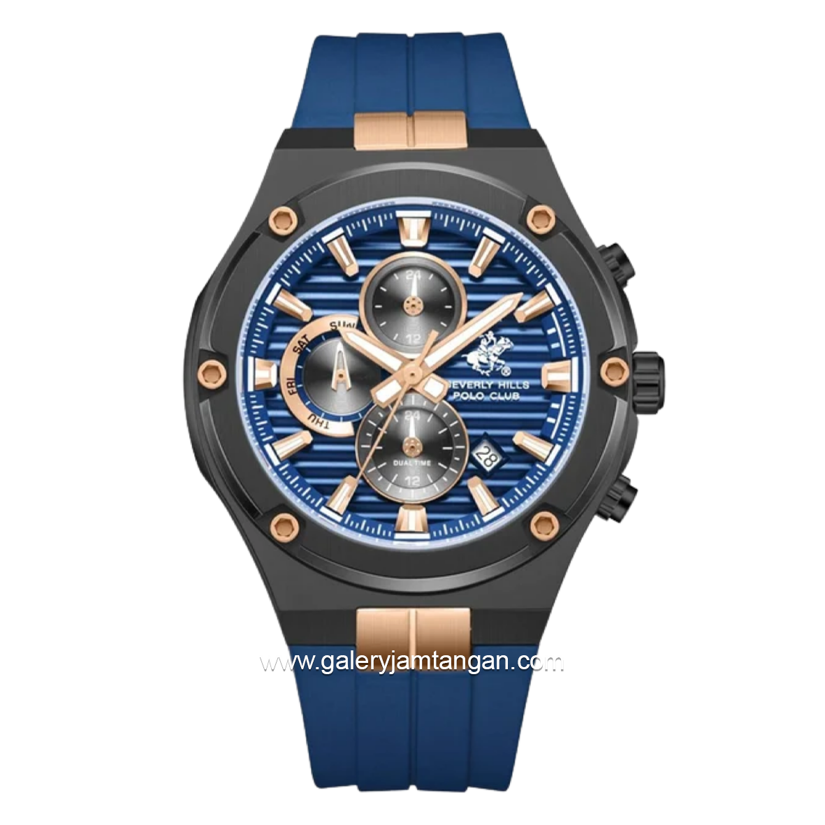 BEVERLY HILLS POLO CLUB BHPC BP3822X.699 Black Gold Silicone Strap