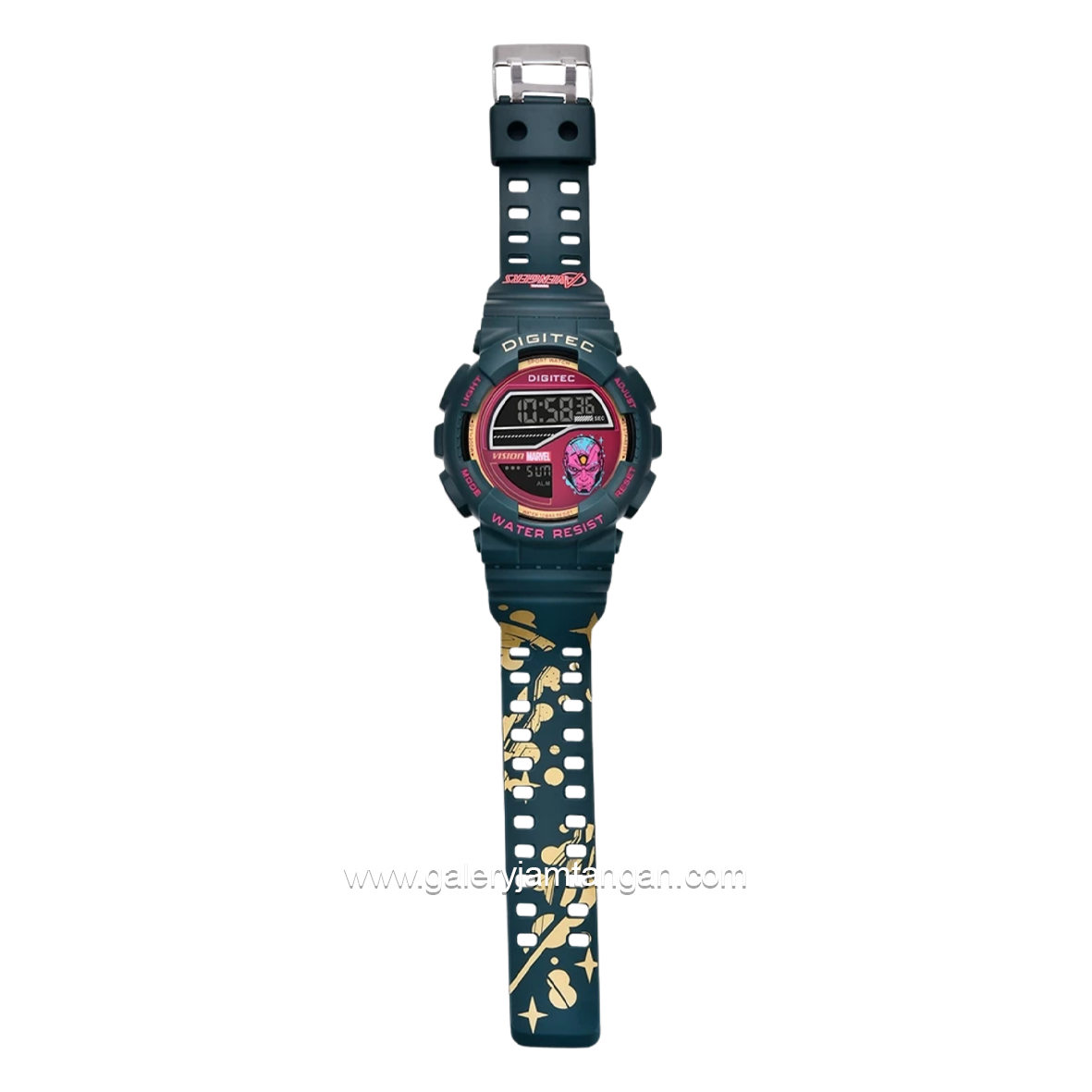 DIGITEC DG-5210T-MV GRC-9B MARVEL Digital Full Green Rubber Strap