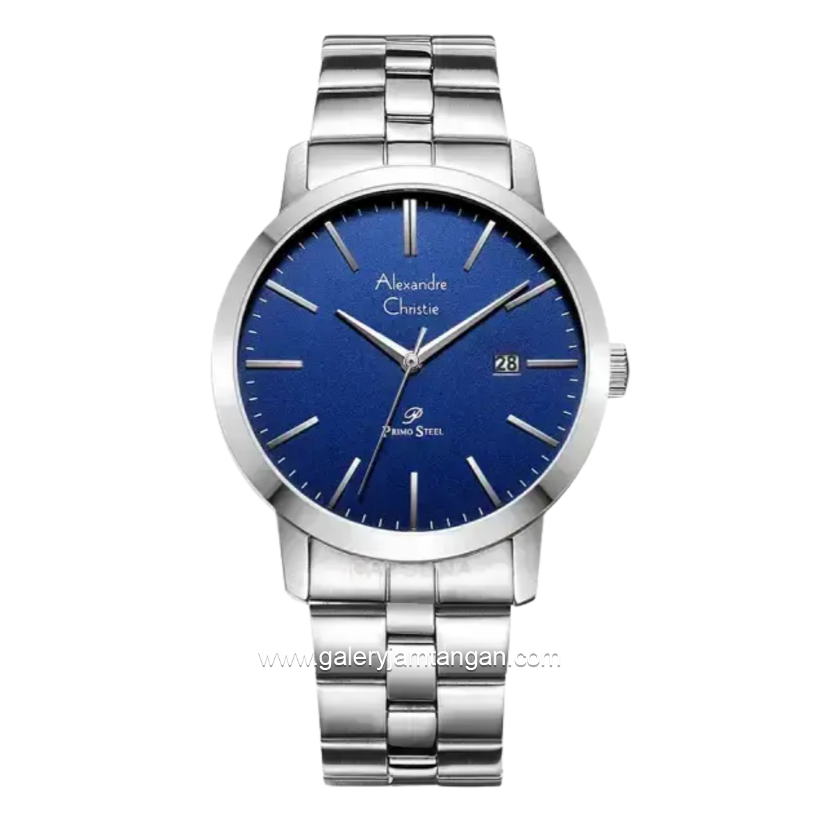 Alexandre Christie Primo Steel AC 1007 MDBSSBU Silver Dial Blue Stainless Steel Strap