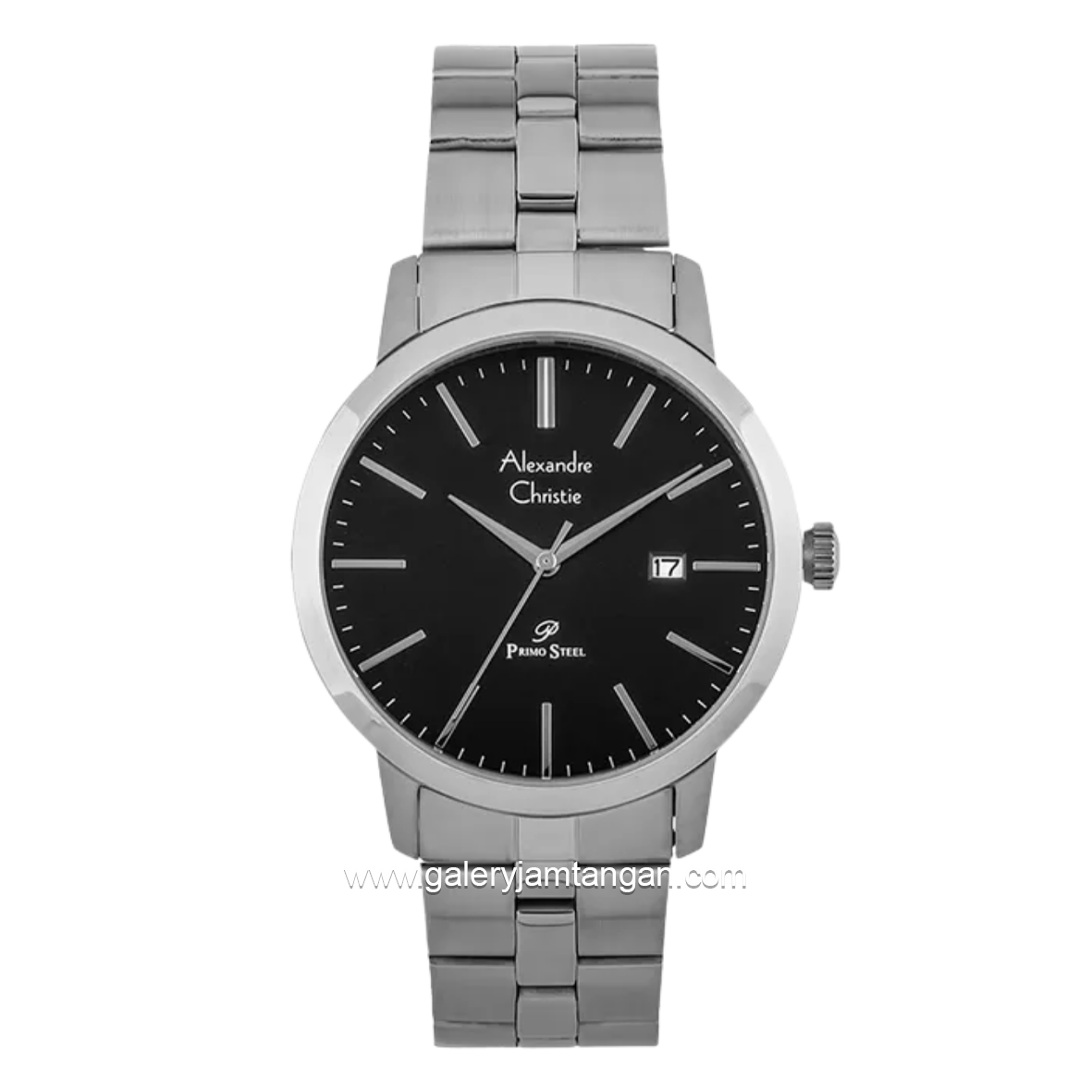 Alexandre Christie Primo Steel AC 1007 MD BSSBA Men Black Dial Stainless Steel Strap