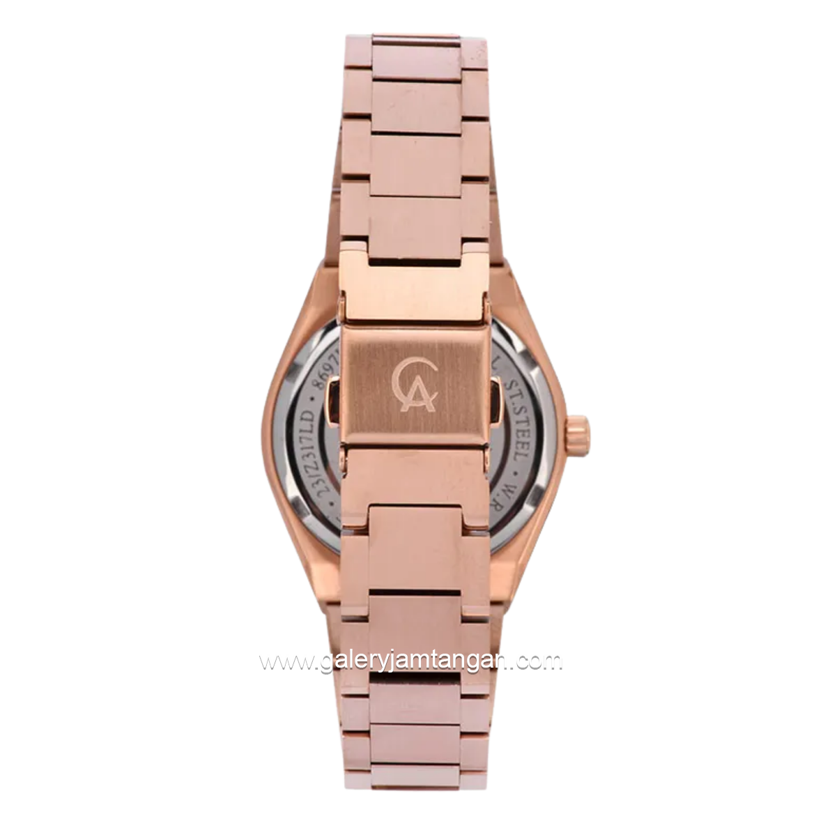 Alexandre Christie AC 8697 LD BRGPN Sapphire Pink Dial Rose Gold Stainless Steel Strap
