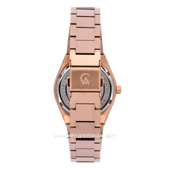 Alexandre Christie AC 8697 LD BRGPN Sapphire Pink Dial Rose Gold Stainless Steel Strap