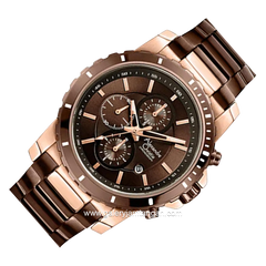 Alexandre Christie AC 6141 MCBROBO Brown Rosegold Chronograph Stainless Steel Strap