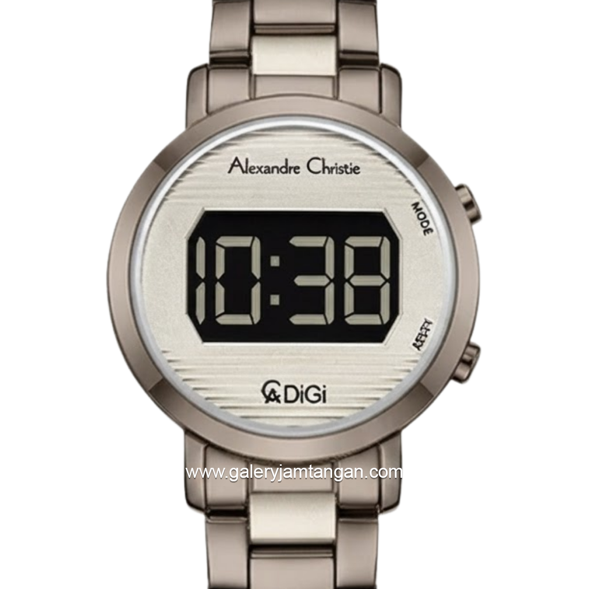 Alexandre Christie Digi AC 9497 LH BIGGR Light Grey Digital Dial Gunmetal Steel Strap