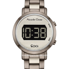 Alexandre Christie Digi AC 9497 LH BIGGR Light Grey Digital Dial Gunmetal Steel Strap