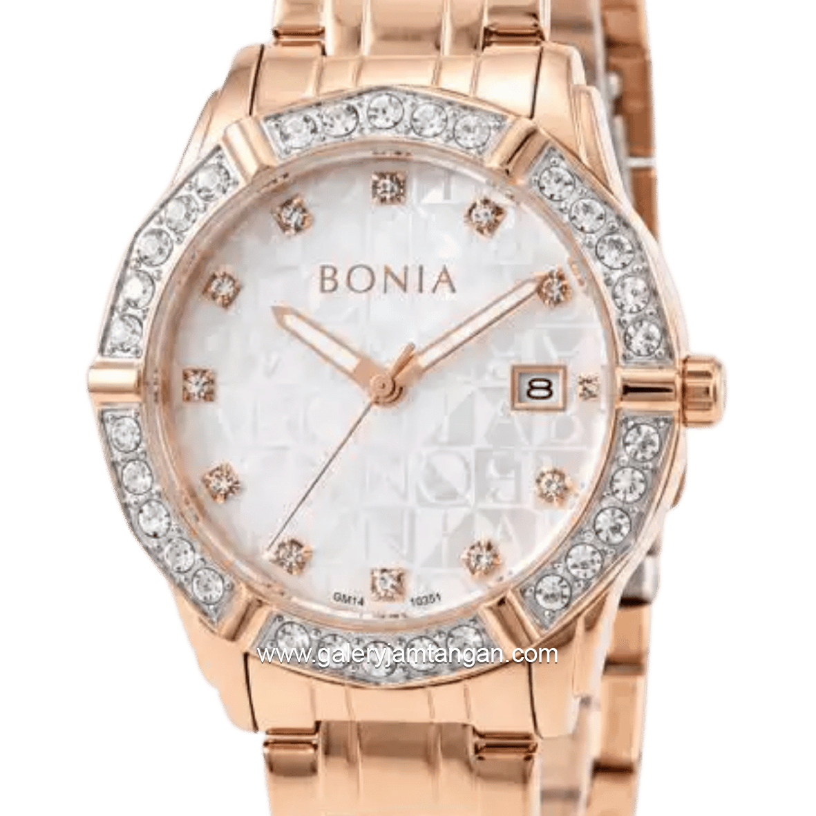 BONIA ROSSO BNR10988-2517S Rose Gold Dial White Stainless Steel Strap