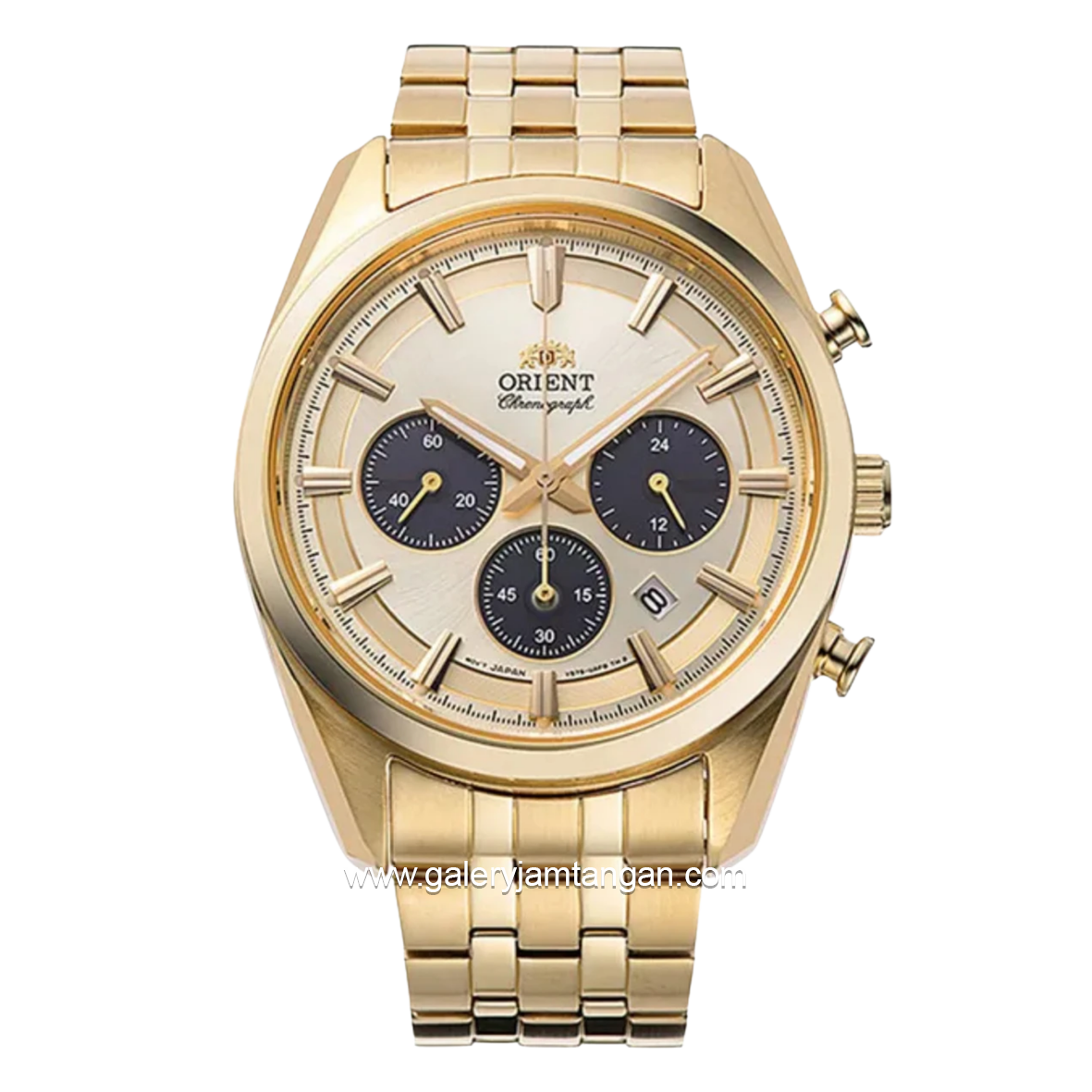 ORIENT CLASSIC RA-TX0301G10B SOLAR CHRONOGRAPH dial Gold Stainless Steel Strap