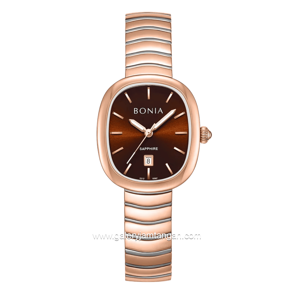 BONIA BNB10907-2642 Silver Rose Gold Dial Red Stainless Steel Strap