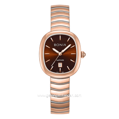 BONIA BNB10907-2642 Silver Rose Gold Dial Red Stainless Steel Strap