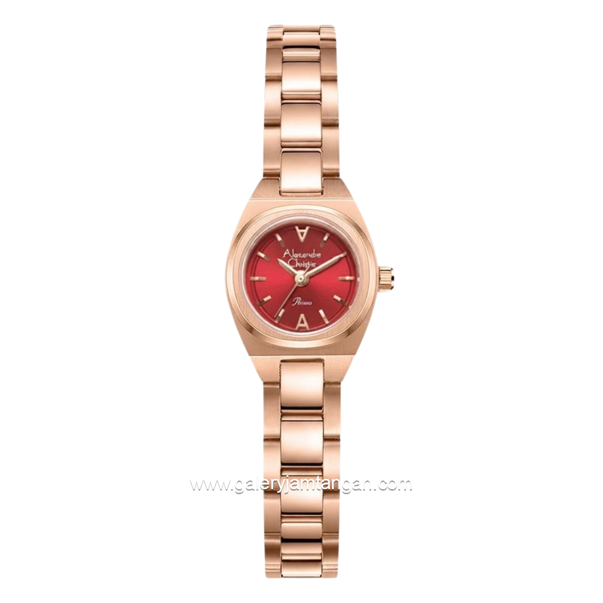 Alexandre Christie Passion AC 2B67 LH BRGRE Red Dial Rose Gold Stainless Steel Strap