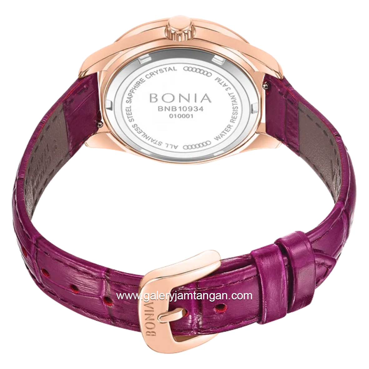 BONIA BNB10934-2562S Purple Rose Gold Dial Purple Leather Strap