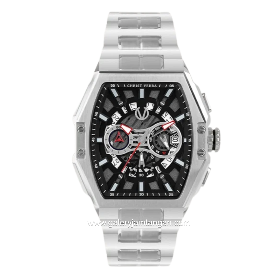 CHRIST VERRA CV 12381G-11 Silver Dial Black Stainless Steel Strap