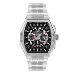 CHRIST VERRA CV 12381G-11 Silver Dial Black Stainless Steel Strap