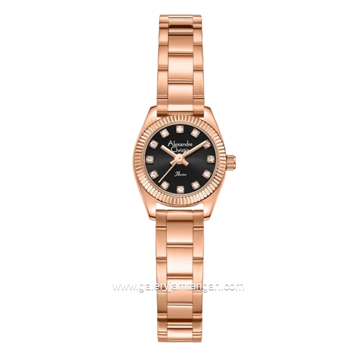 Alexandre Christie Passion AC 2C18 LHFRGBA Black Dial Rose Gold Stainless Steel Strap
